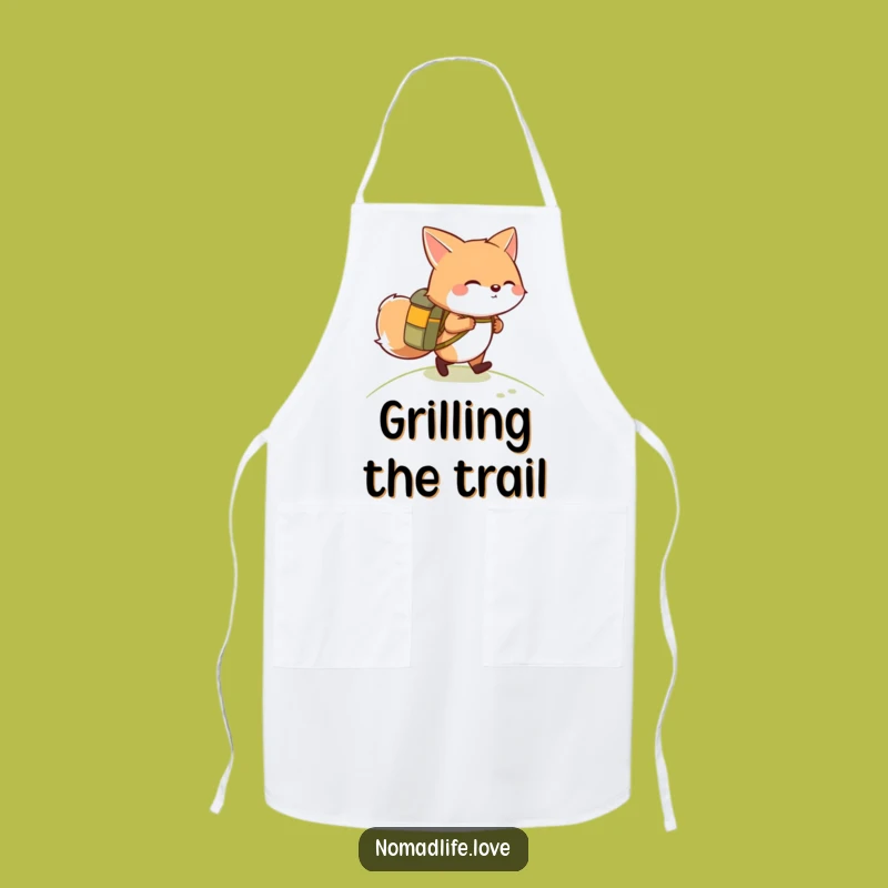 Funny Fox Hiking Chef Apron: Cook with Trail-Ready Humor