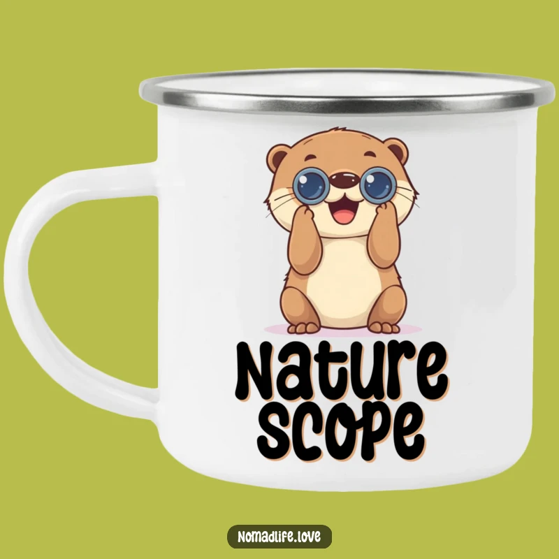 Funny Otter Camp Mug: Hilarious Binocular Drinkware Gift for Outdoors