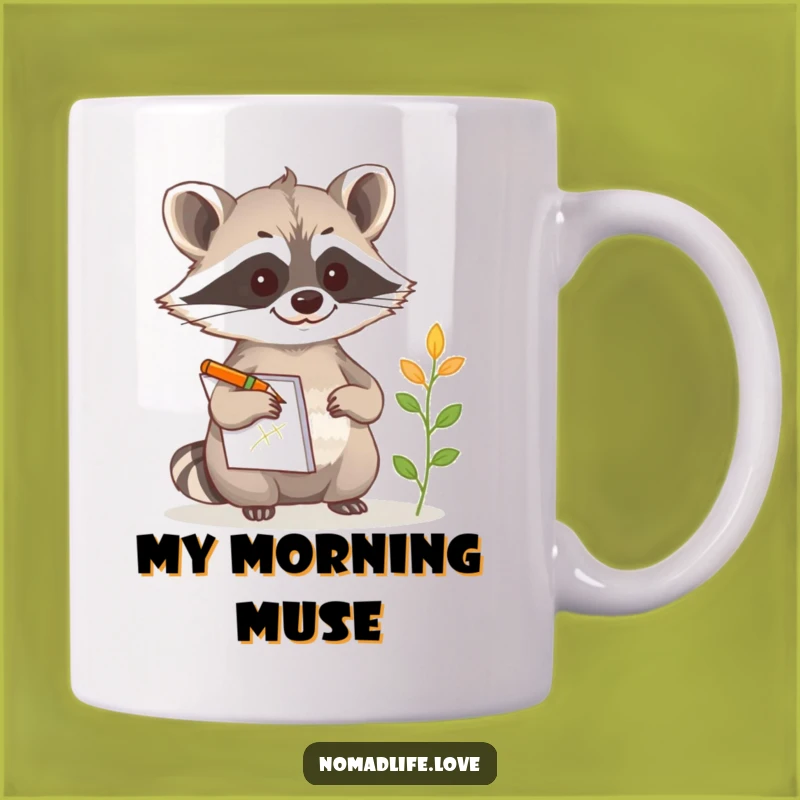 Funny Raccoon Sketch Mug: Hilarious Nature Explorer & Artist Gift