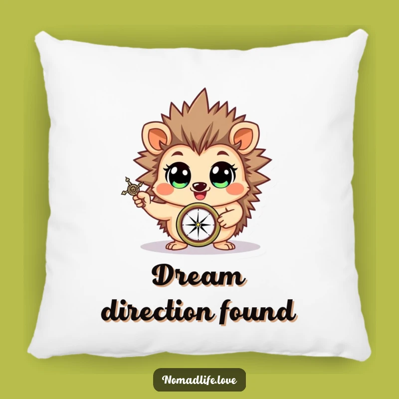 Funny Hedgehog Compass Pillow: Cozy Comfort for the Home Explorer