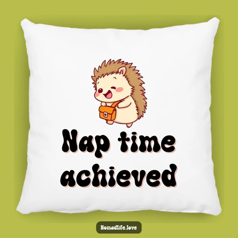 Funny Hedgehog Giggles Pillow: Cozy & Hilarious Rolling Downhill Comfort Gift