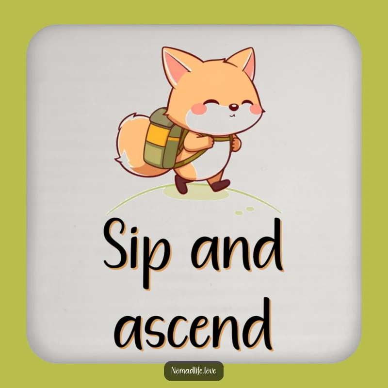 Funny Fox Hiking Coasters: Protect Surfaces with Trail Humor