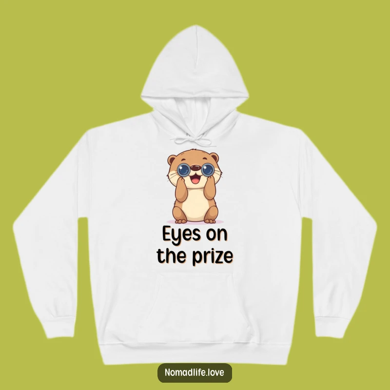 Funny Otter Binoculars Hoodie: Cozy & Hilarious Wildlife Watcher Gift