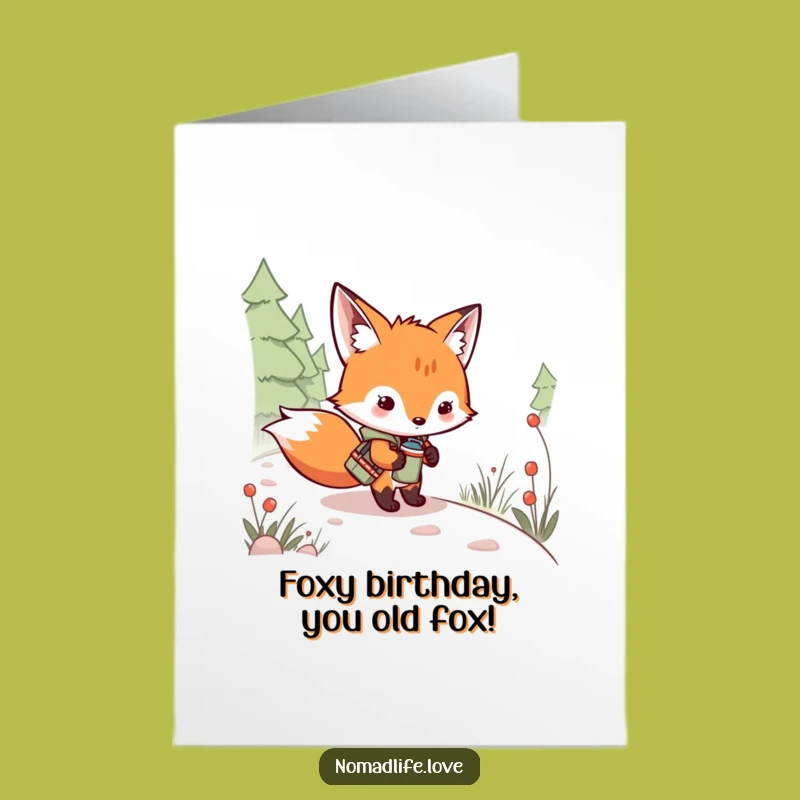 Funny Free Printable Birthday Card: Mischievous Fox Kit Funny Printable Downloadable Gift