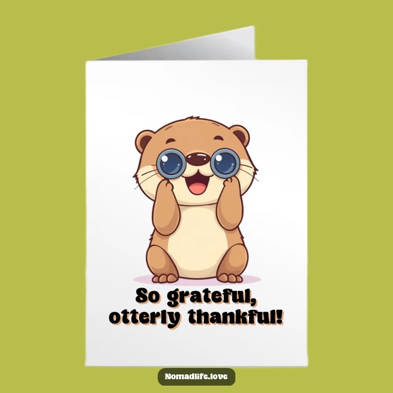 Free Printable Thank You Card: Otter Appreciates Your Kindness Funny Downloadable Gift