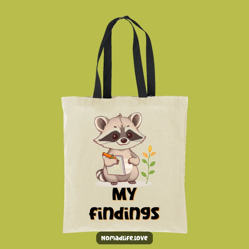 Funny Raccoon Sketch Tote Bag: Hilarious Art Supplies Carrier Gift